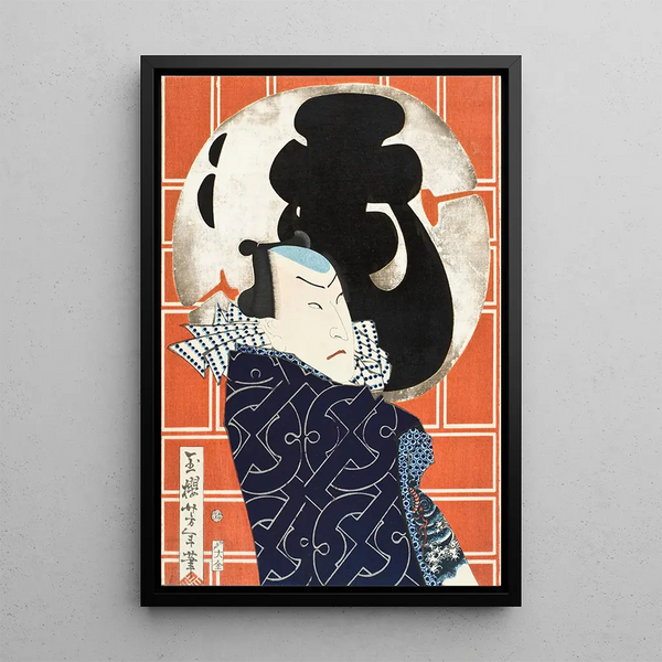 The Actor Band Hikosabur V and the Mo Troupe - Tsukioka Yoshitoshi — framed artwork on a wall