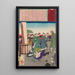 The Carpenter Hanshichi of Fukagawa Seizing the Attacker of His Daughter - Tsukioka Yoshitoshi — framed artwork on a wall