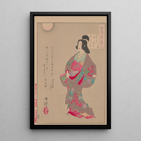 La courtisane Takao - Tsukioka Yoshitoshi — framed artwork on a wall