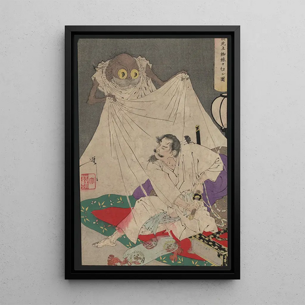 Tsuchigumo - Tsukioka Yoshitoshi — framed artwork on a wall