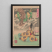 Tsunenobu and the Demon - Tsukioka Yoshitoshi — framed artwork on a wall