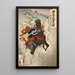Uesugi Kenshin Nyd Terutora riding into battle - Tsukioka Yoshitoshi — framed artwork on a wall