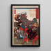 tomo no Kanemura combattant l'usurpateur todo Matori - Tsukioka Yoshitoshi — framed artwork on a wall