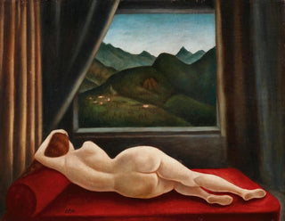 Nude lying with window - Ubaldo Oppi — artwork view