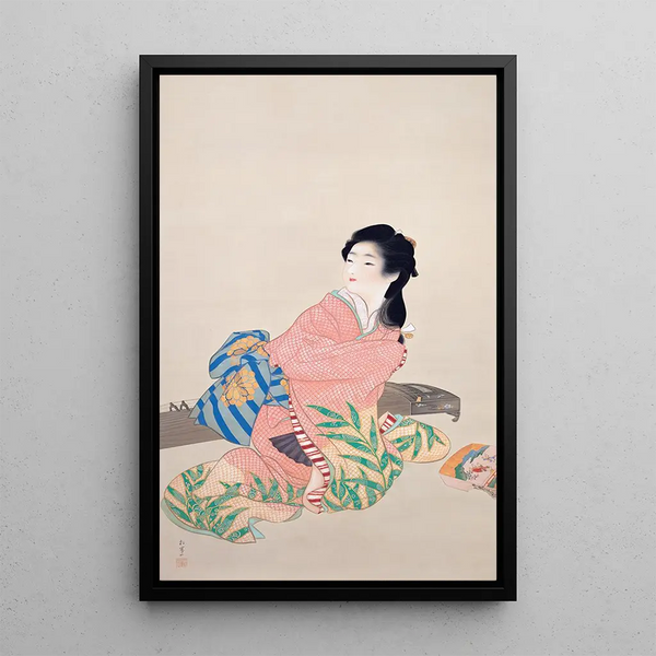 Girl Miyuki - Uemura Shōen — framed artwork on a wall