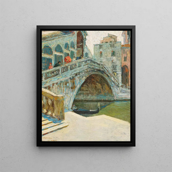 Rialto Bridge - Ugo Flumiani — framed artwork on a wall