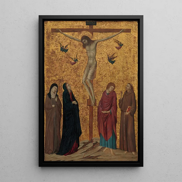 The Crucifixion - Ugolino da Siena — framed artwork on a wall