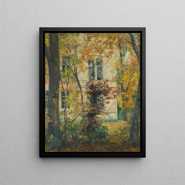 House with Garden - Ulrich Hübner — framed artwork on a wall