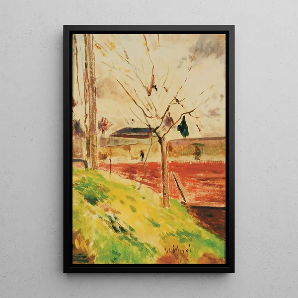 The Red Wall - Ulvi Liegi — framed artwork on a wall