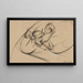 Study for the Dynamic Force of a Cyclist II - Umberto Boccioni — framed artwork on a wall
