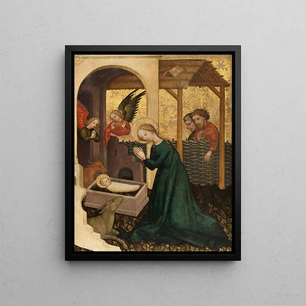 Nativity of Christ - Circle of the Master of the Altar of Andreas — framed artwork on a wall