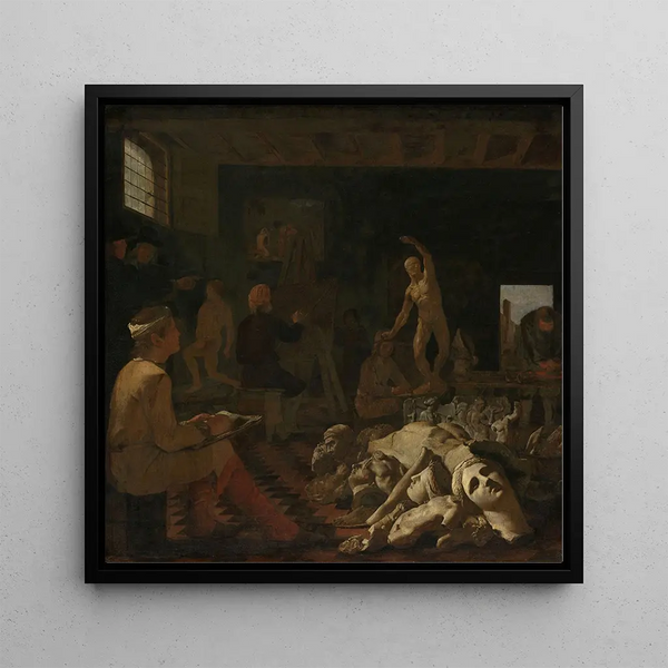 A Painter's Workshop - Michael Sweerts — framed artwork on a wall