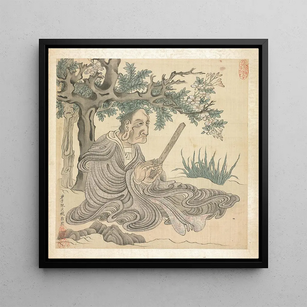 Un Lohan après Kuanhsiu - Chen Hongshou — framed artwork on a wall