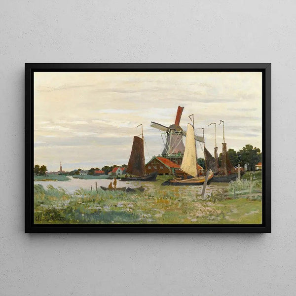 Reproduction of the painting A Windmill at Zaandam by Claude Monet
