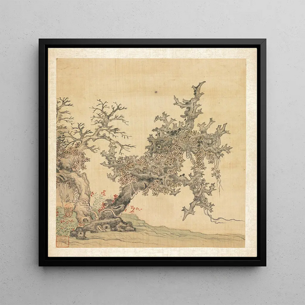 an ancient tree - Chen Hongshou — framed artwork on a wall