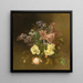 a bouquet of flowers with lilacs and roses - Josefine Swoboda — framed artwork on a wall