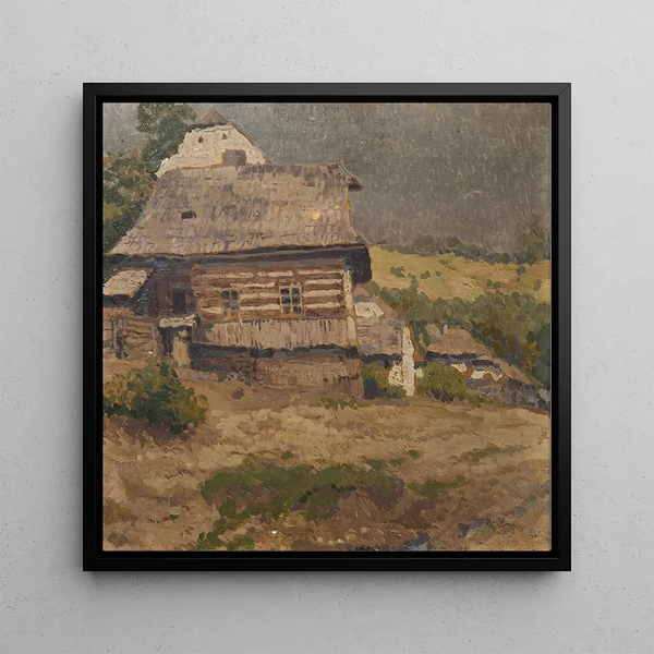 a wooden chalet - Gustav Macoun — framed artwork on a wall