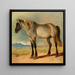 A white horse with a black head - Friedrich Gauermann — framed artwork on a wall