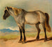 A white horse with a black head - Friedrich Gauermann — artwork view