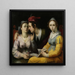 A couple in court and a woman with a songbook - Cornelis Cornelisz Van Haarlem — framed artwork on a wall