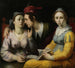A couple in court and a woman with a songbook - Cornelis Cornelisz Van Haarlem — artwork view