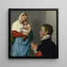 a Gentleman in Adoration before the Madonna - Giovanni Battista Moroni — framed artwork on a wall