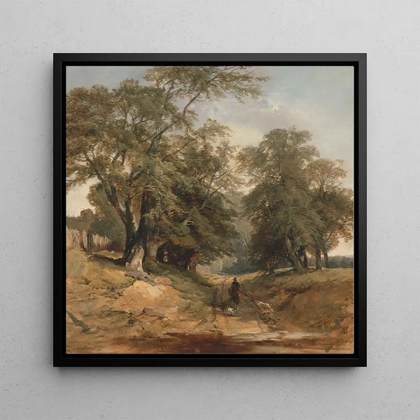 a landscape with a rider - John Middleton — framed artwork on a wall