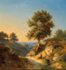 Mountain landscape painting with a woman at the spring fountain - Heinrich Dallwig — artwork view