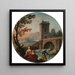 a fisherman and his family under a bridge - Charles-François Grenier De Lacroix — wall display of the artwork
