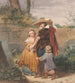 a father with two children at the mother's tomb - Willem Hendrik Schmidt — artwork view