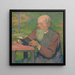 an old man reading - Elemér Halsz-Hradil — framed artwork on a wall