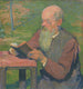 an old man reading - Elemér Halsz-Hradil — artwork view