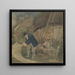 an old fisherman repairing nets with a house in the background - John Thirtle — wall display of the artwork