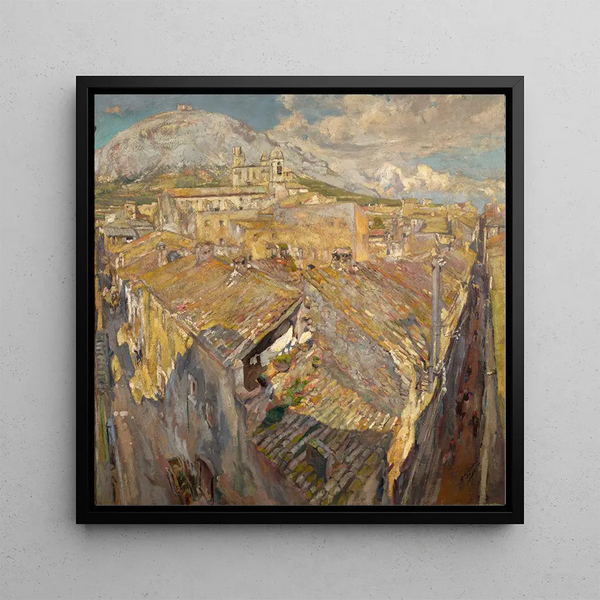 a village in Empordà - Francesc Gimeno — framed artwork on a wall