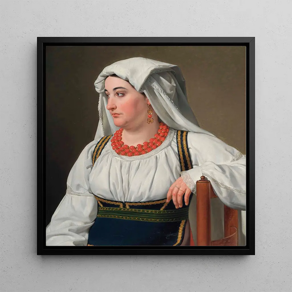 Une Ciociara, portrait d'une paysanne romaine - Christoffer Wilhelm Eckersberg — framed artwork on a wall