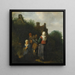 a family of peasants gathered in front of an open fire - Cornelis Pietersz Bega — framed artwork on a wall