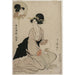 Reproduction of the painting of an attractive woman resembling actor Iwai Hanshiro - Kitagawa Utamaro