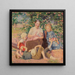 a woman with children under an apple tree - Hans Olde — framed artwork on a wall