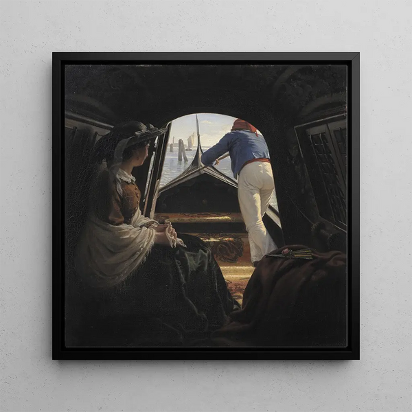 A gondola - Julius Exner — framed artwork on a wall