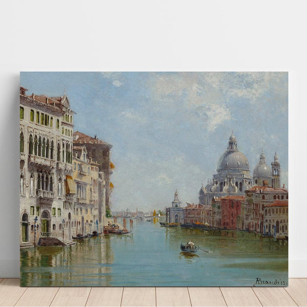 Reproduction of the painting of a Gondola near Santa Maria della Salute - Antonietta Brandeis