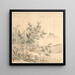 A solitary crane in the bamboo grove - Tao Hong — framed artwork on a wall