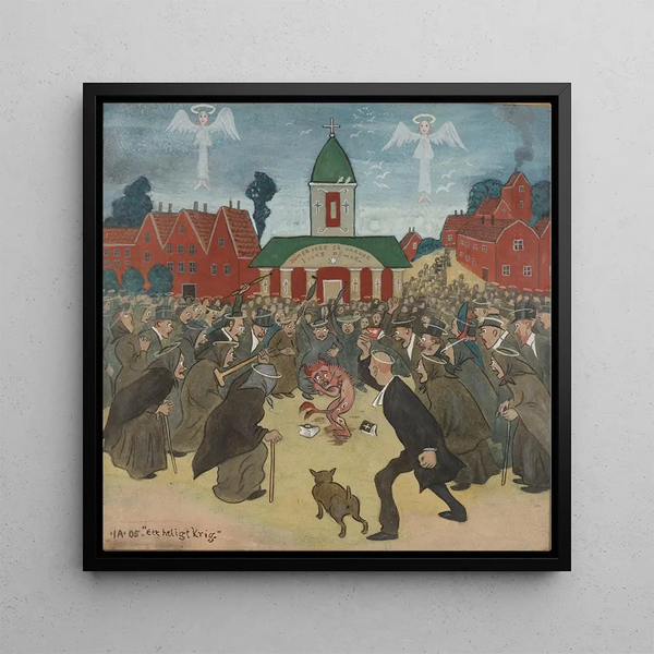 A Holy War - Ivar Arosenius — framed artwork on a wall