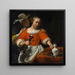 a young woman and a rider - Cornelis Bisschop — framed artwork on a wall