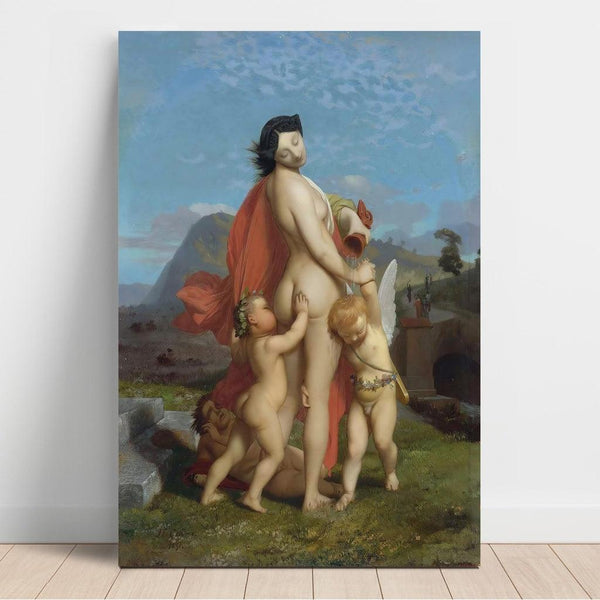 Reproduction of the painting A young nymph teased by putti - Jean-Léon Gérôme