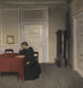 a room in the artist's house at Strandgade, Copenhagen, with the artist's wife - Vilhelm Hammershøi — artwork view