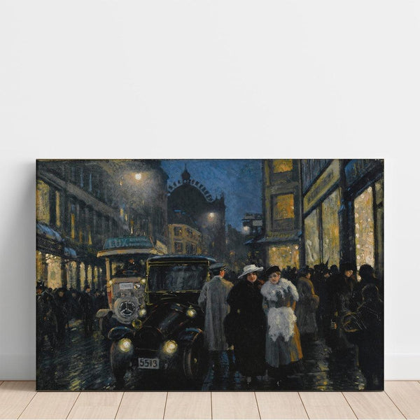 Reproduction of the painting A nocturnal walk on the boulevard - Paul Fischer