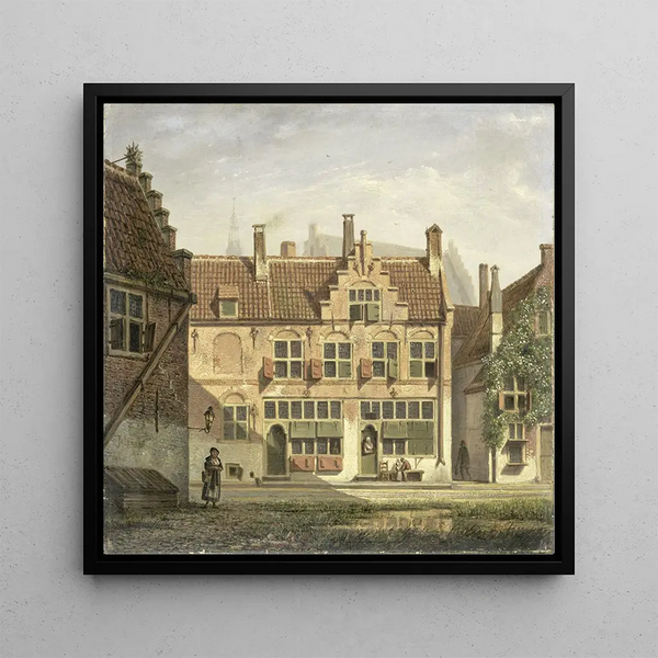 A street in Amersfoort - Johannes Jelgerhuis — framed artwork on a wall