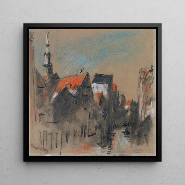 a street in Hamburg, Germany - Hercules Brabazon Brabazon — framed artwork on a wall