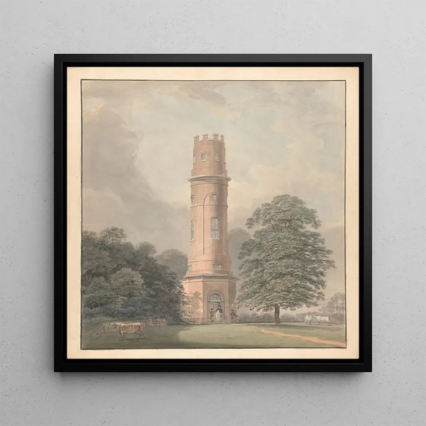 a watchtower - Samuel Davis — framed artwork on a wall