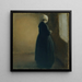 an old woman standing near a window - Vilhelm Hammershi — framed artwork on a wall